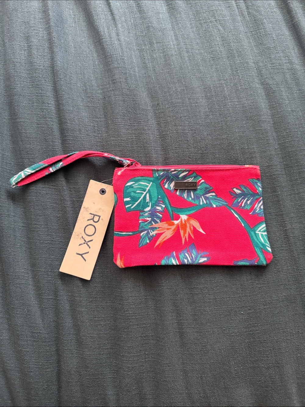 ROXY “TO THE BEACH” Multicolor Tropical Wristlet Pouch